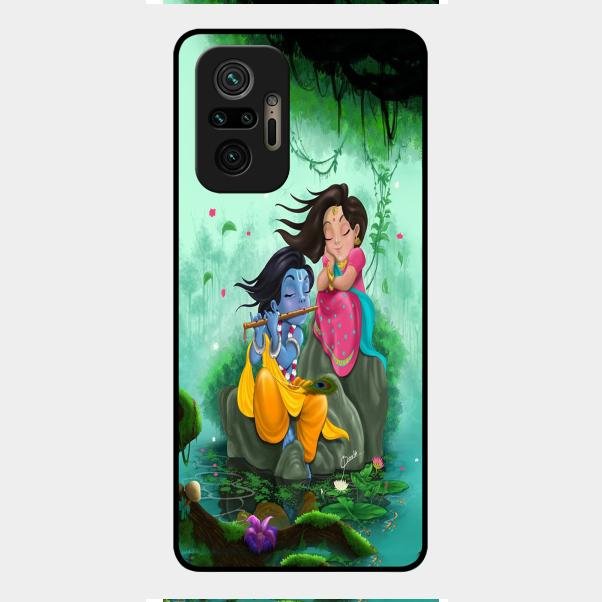 Divine Harmony Radha Krishna Glass Phone Case For Redmi Note 10 Pro