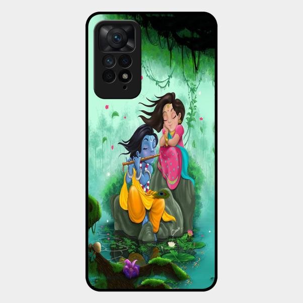 Divine Harmony Radha Krishna Glass Phone Case For Redmi Note 11 Pro Plus 5G