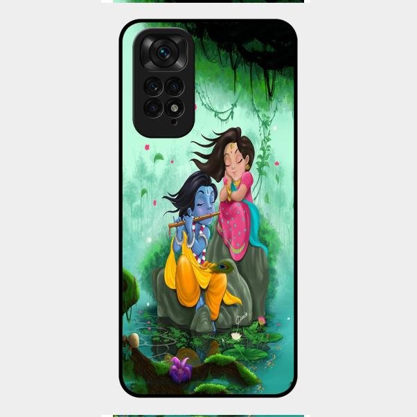 Divine Harmony Radha Krishna Glass Phone Case For Redmi Note 11
