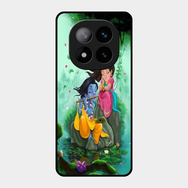 Divine Harmony Radha Krishna Glass Phone Case For Redmi Note 14 Pro Plus 5G