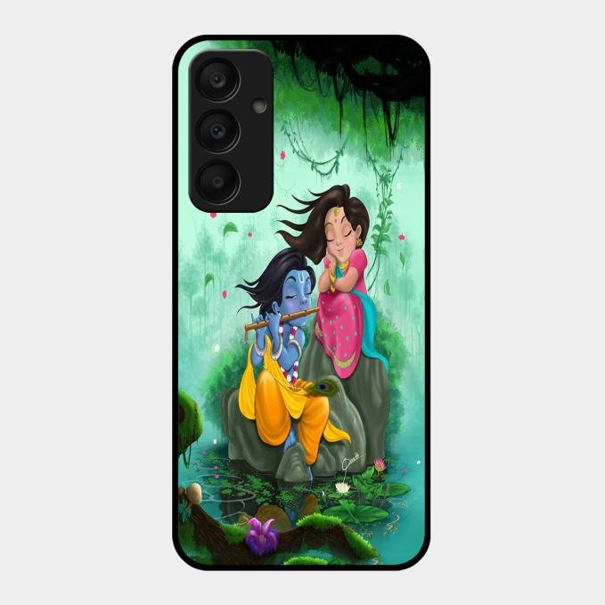 Divine Harmony Radha Krishna Glass Phone Case For Samsung Galaxy A25 5G