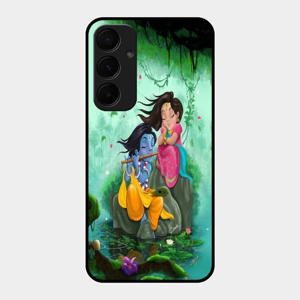 Divine Harmony Radha Krishna Glass Phone Case For Samsung Galaxy A35 5G
