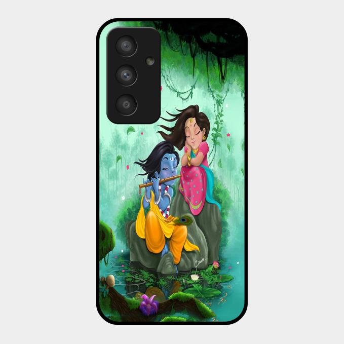 Divine Harmony Radha Krishna Glass Phone Case For Samsung Galaxy A54 5G