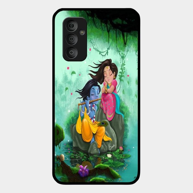Divine Harmony Radha Krishna Glass Phone Case For Samsung Galaxy F23 5G