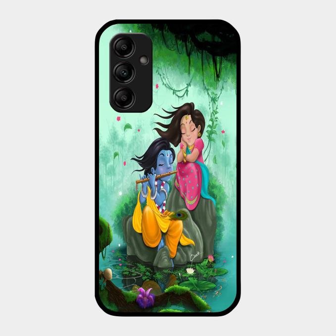 Divine Harmony Radha Krishna Glass Phone Case For Samsung Galaxy M14 5G