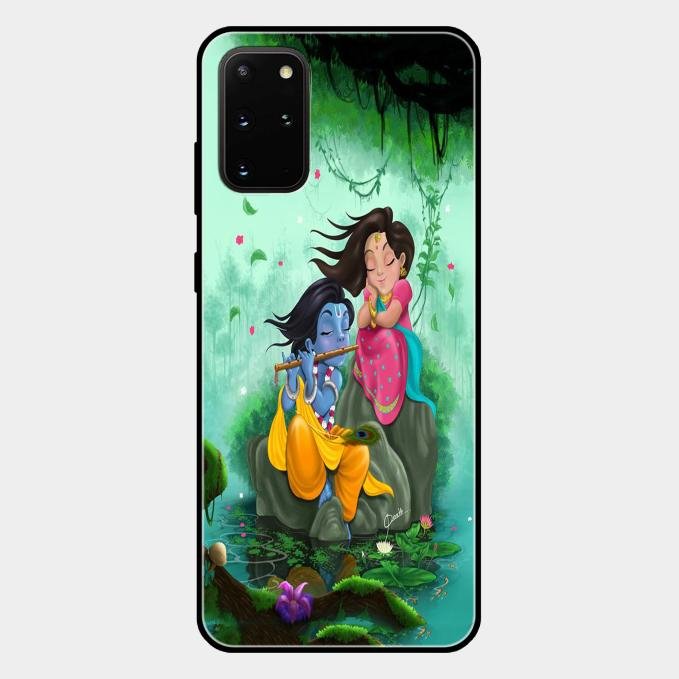 Divine Harmony Radha Krishna Glass Phone Case For Samsung Galaxy S20 Plus