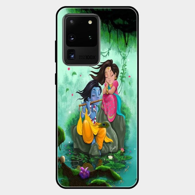 Divine Harmony Radha Krishna Glass Phone Case For Samsung Galaxy S20 Ultra