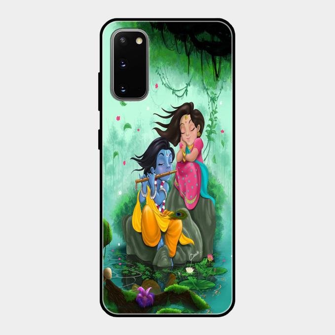 Divine Harmony Radha Krishna Glass Phone Case For Samsung Galaxy S20