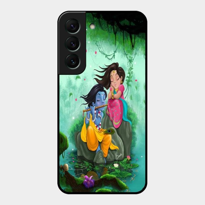 Divine Harmony Radha Krishna Glass Phone Case For Samsung Galaxy S22 5G