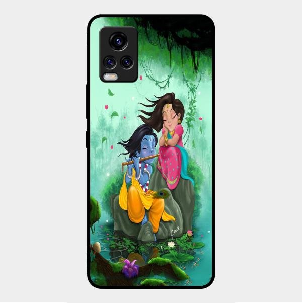 Divine Harmony Radha Krishna Glass Phone Case For Vivo V20 Pro 5G