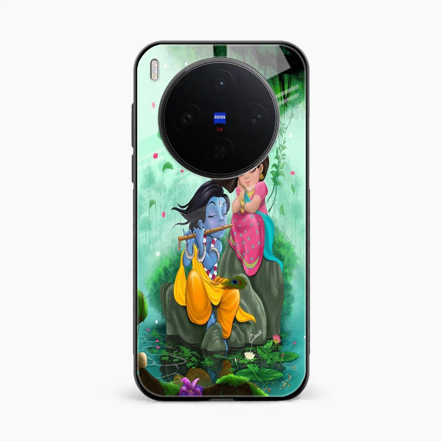 Divine Harmony Radha Krishna Glass Phone Case For Vivo X300 5G