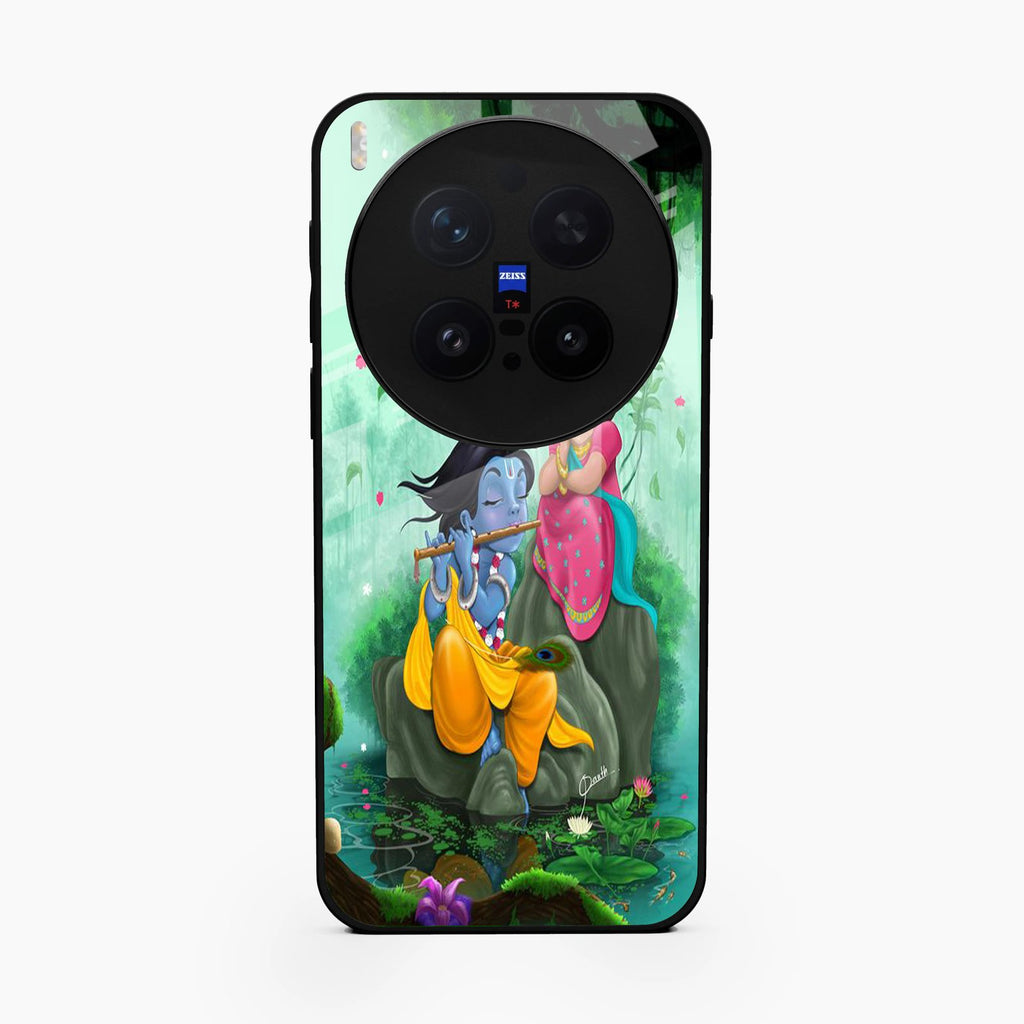 Divine Harmony Radha Krishna Glass Phone Case For Vivo X300 Pro 5G