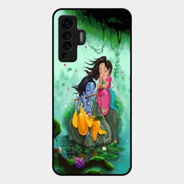 Divine Harmony Radha Krishna Glass Phone Case For Vivo X50 5G