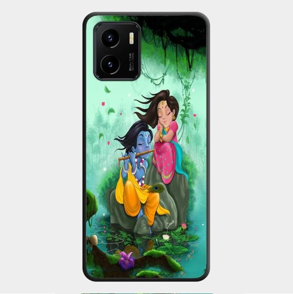 Divine Harmony Radha Krishna Glass Phone Case For Vivo Y01