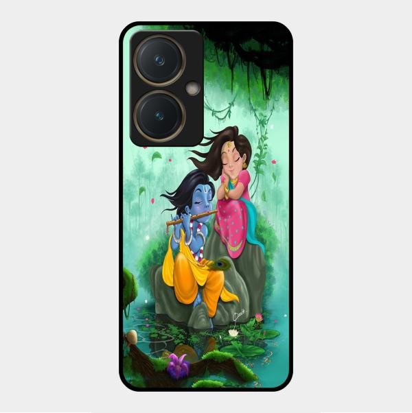 Divine Harmony Radha Krishna Glass Phone Case For Vivo Y27