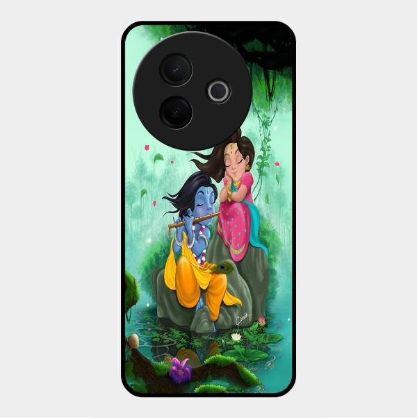 Divine Harmony Radha Krishna Glass Phone Case For Vivo Y39 5G