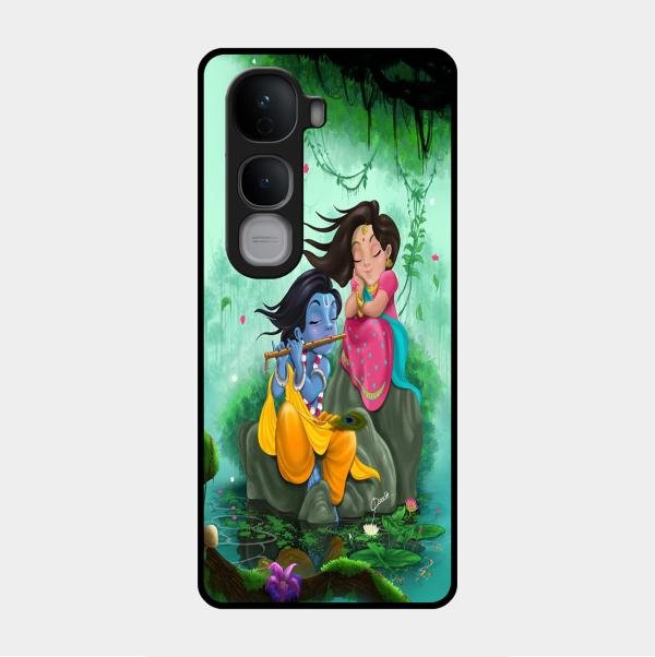 Divine Harmony Radha Krishna Glass Phone Case For Vivo Y400 Pro 5G