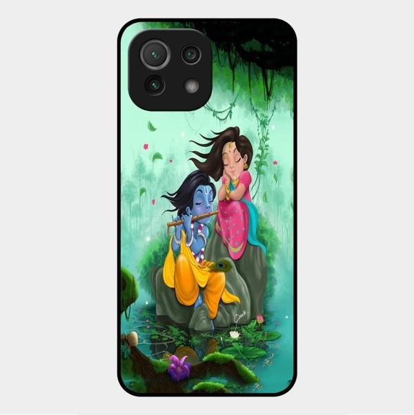 Divine Harmony Radha Krishna Glass Phone Case For Xiaomi Mi 11 Lite