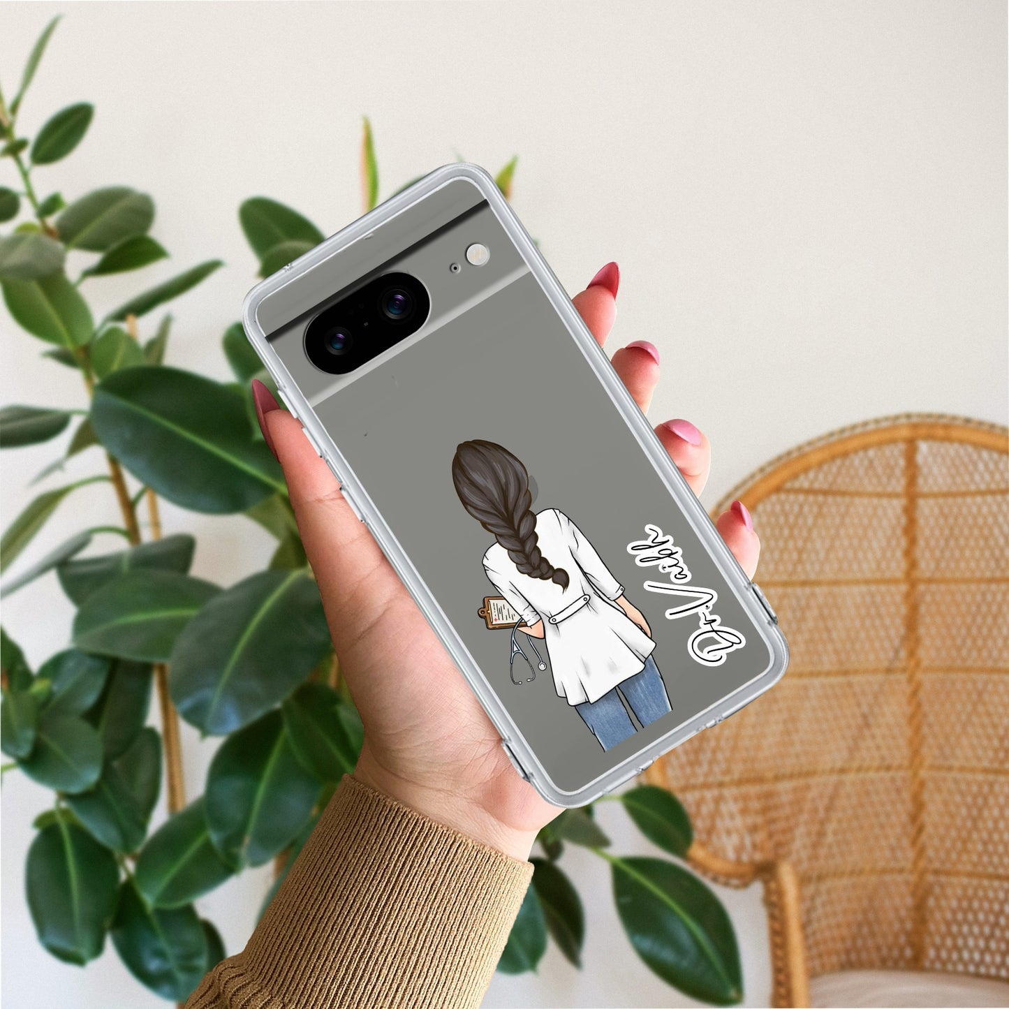 Doctor Customized Transparent Silicon Case For Google
