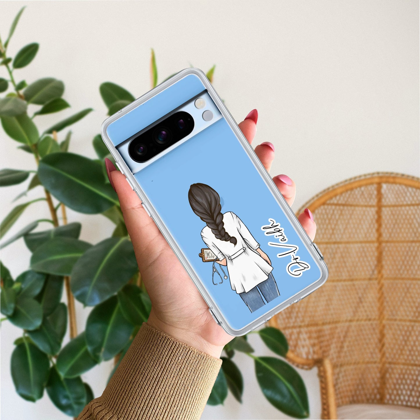 Doctor Customized Transparent Silicon Case For Google