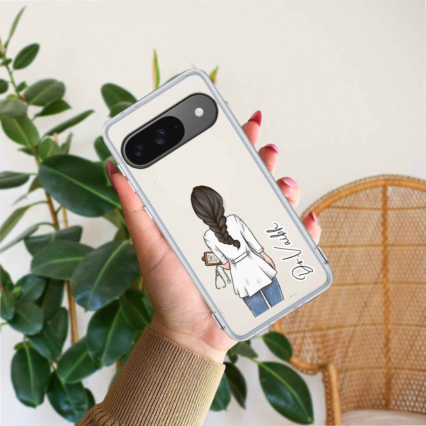 Doctor Customized Transparent Silicon Case For Google