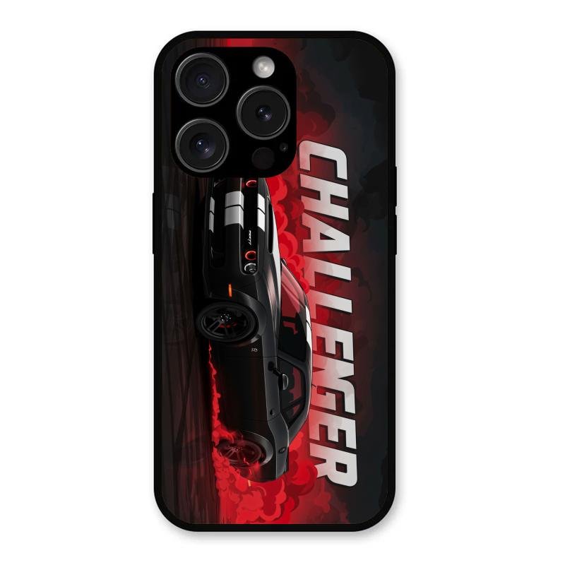 Dodge Challenger Glass Case Cover For iPhone 15 Pro Max