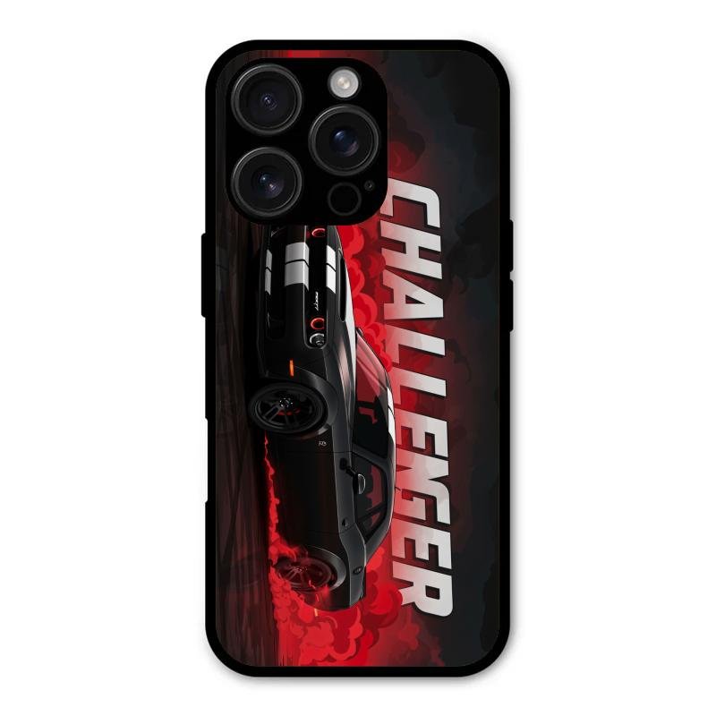 Dodge Challenger Glass Case Cover For iPhone 16 Pro