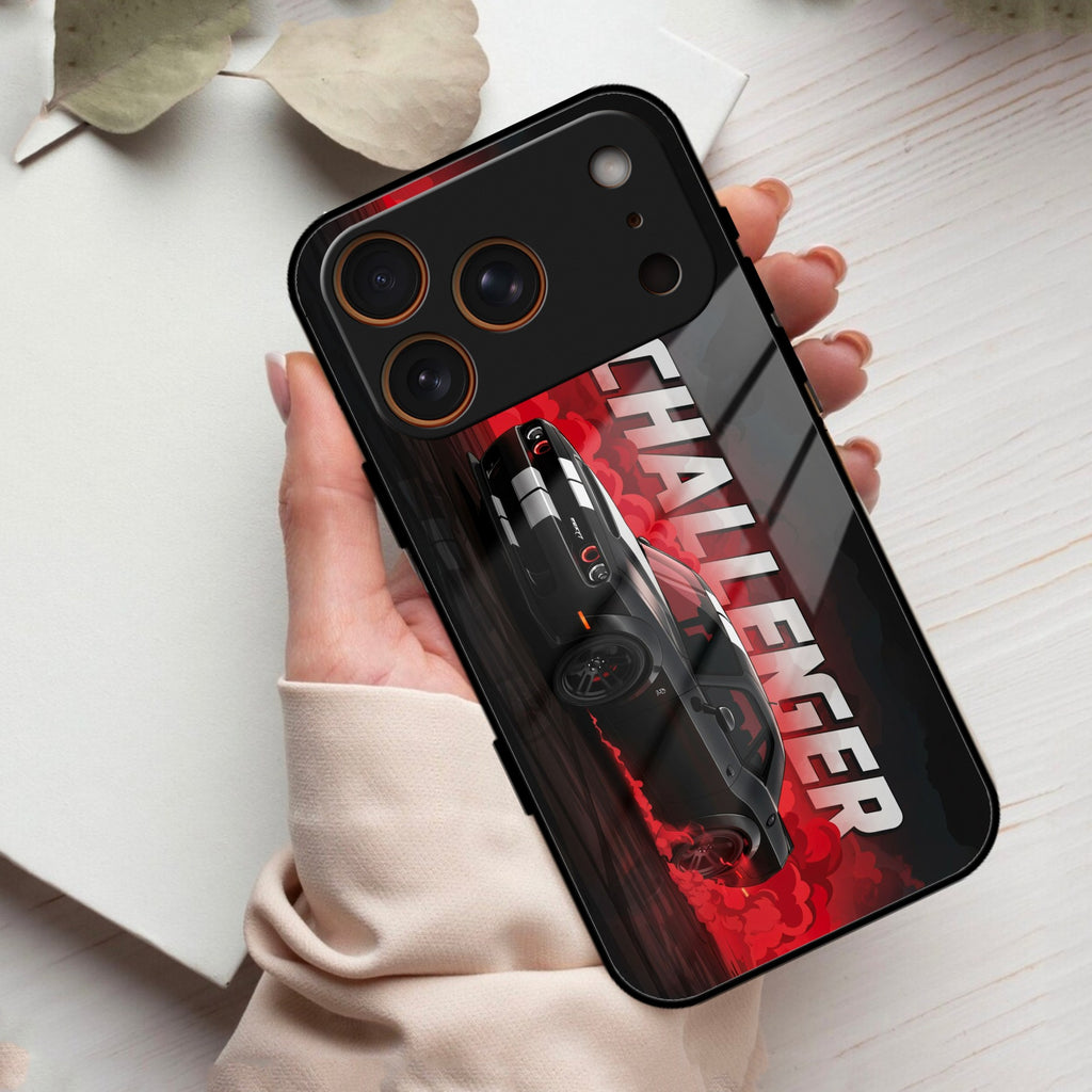 Dodge Challenger Glass Case Cover For iPhone 17 Pro Max