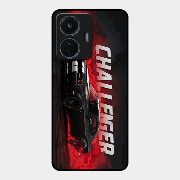 Dodge Challenger Glass Case Cover For Vivo T1 44W 4G