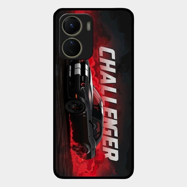 Dodge Challenger Glass Case Cover For Vivo T2X 5G
