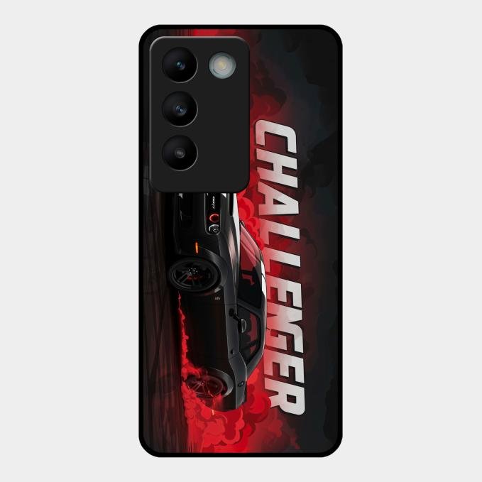 Dodge Challenger Glass Case Cover For Vivo T3 5G