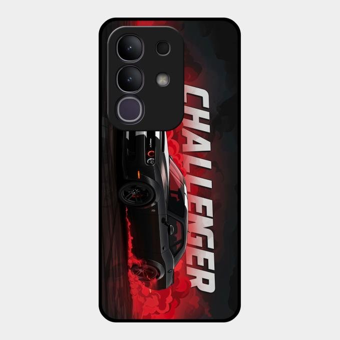 Dodge Challenger Glass Case Cover For Vivo T4X 5G