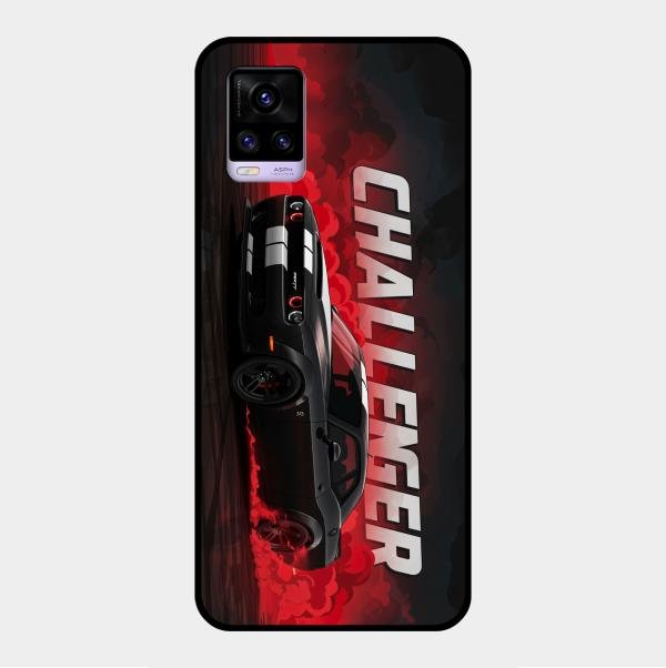 Dodge Challenger Glass Case Cover For Vivo V20