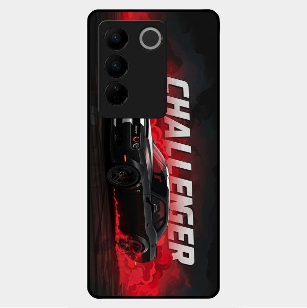 Dodge Challenger Glass Case Cover For Vivo V27 5G