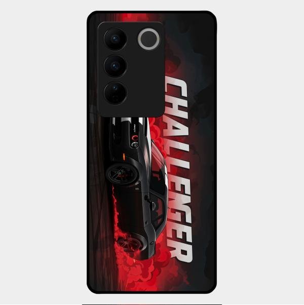 Dodge Challenger Glass Case Cover For Vivo V27 Pro 5G