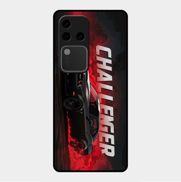 Dodge Challenger Glass Case Cover For Vivo V30 Pro 5G
