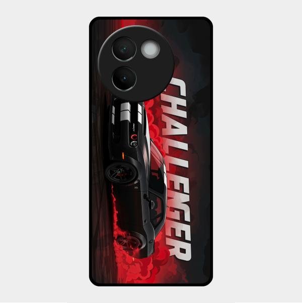 Dodge Challenger Glass Case Cover For Vivo V30E 5G
