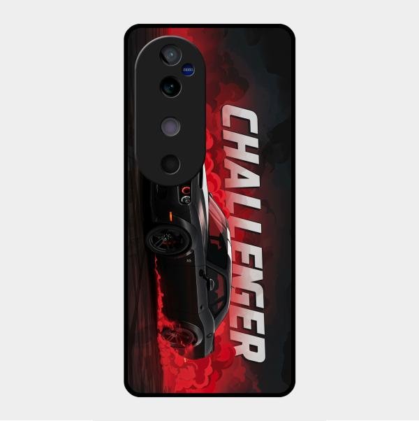 Dodge Challenger Glass Case Cover For Vivo V40 5G