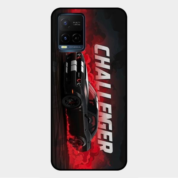 Dodge Challenger Glass Case Cover For Vivo Y21A
