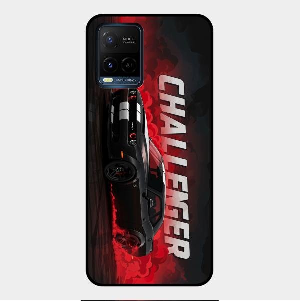 Dodge Challenger Glass Case Cover For Vivo Y33S