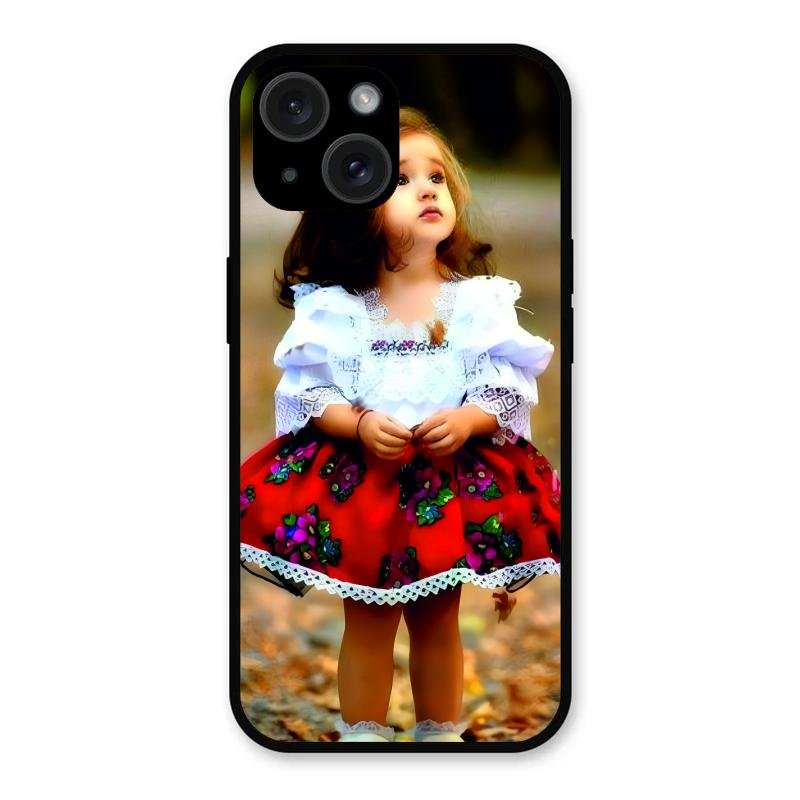 Doll Design Glossy Metal Case Cover For iPhone 15 Plus