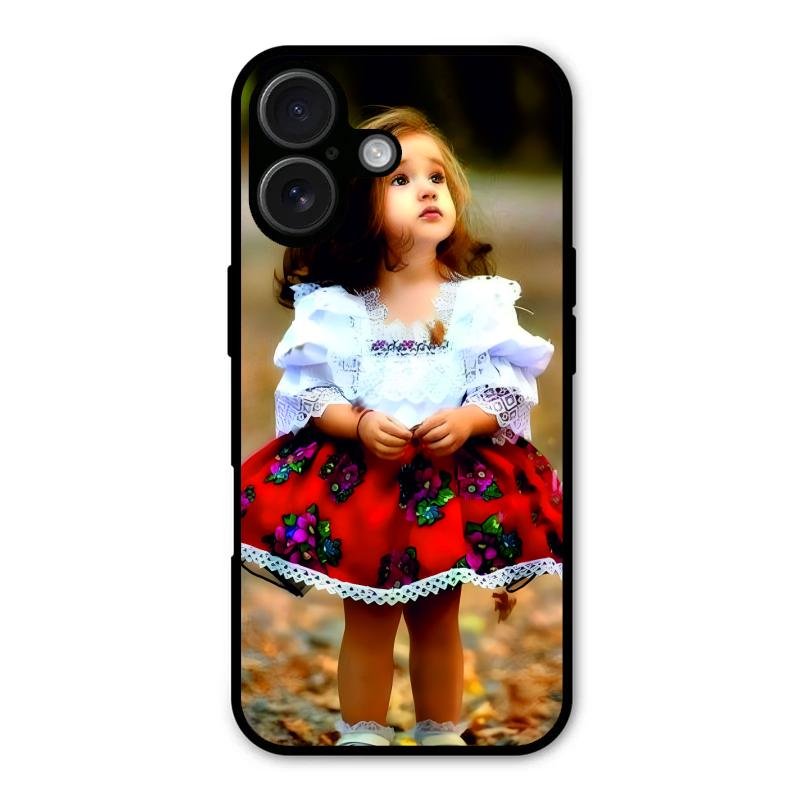 Doll Design Glossy Metal Case Cover For iPhone 16 Plus