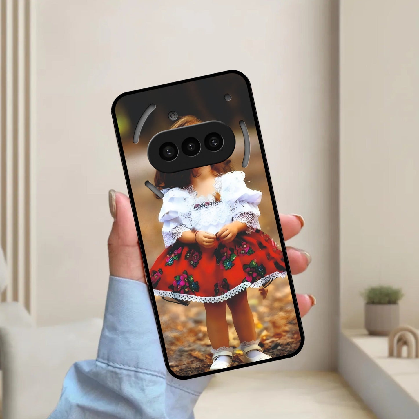 Doll Design Glossy Metal Case Cover For Nothing