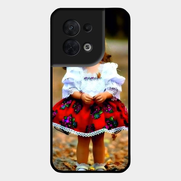 Doll Design Glossy Metal Case Cover For Oppo Reno 8 5G
