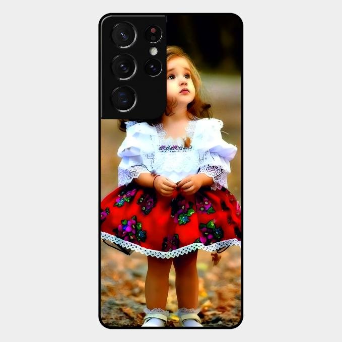 Doll Design Glossy Metal Case Cover For Samsung Galaxy S21 Ultra