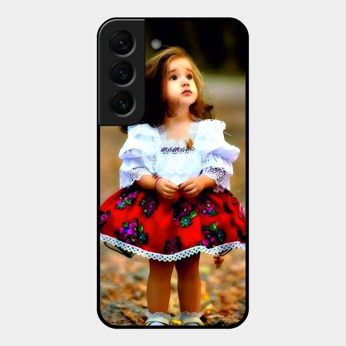 Doll Design Glossy Metal Case Cover For Samsung Galaxy S22 Plus 5G