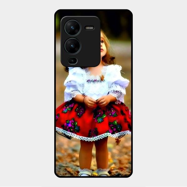 Doll Design Glossy Metal Case Cover For Vivo V25 Pro 5G