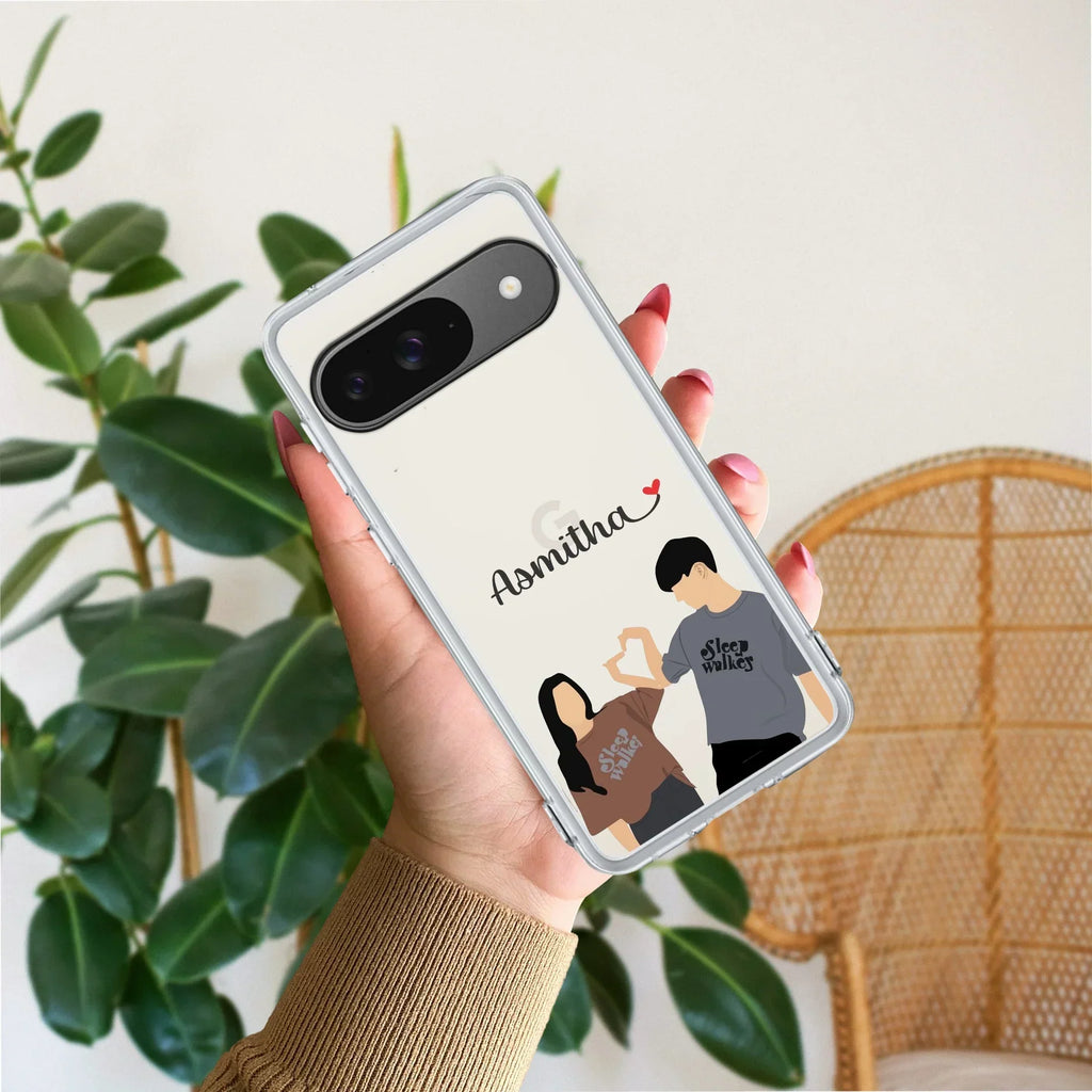 Dreamy Duo Customize Transparent Silicon Case For Google Pixel 8 Pro 5G