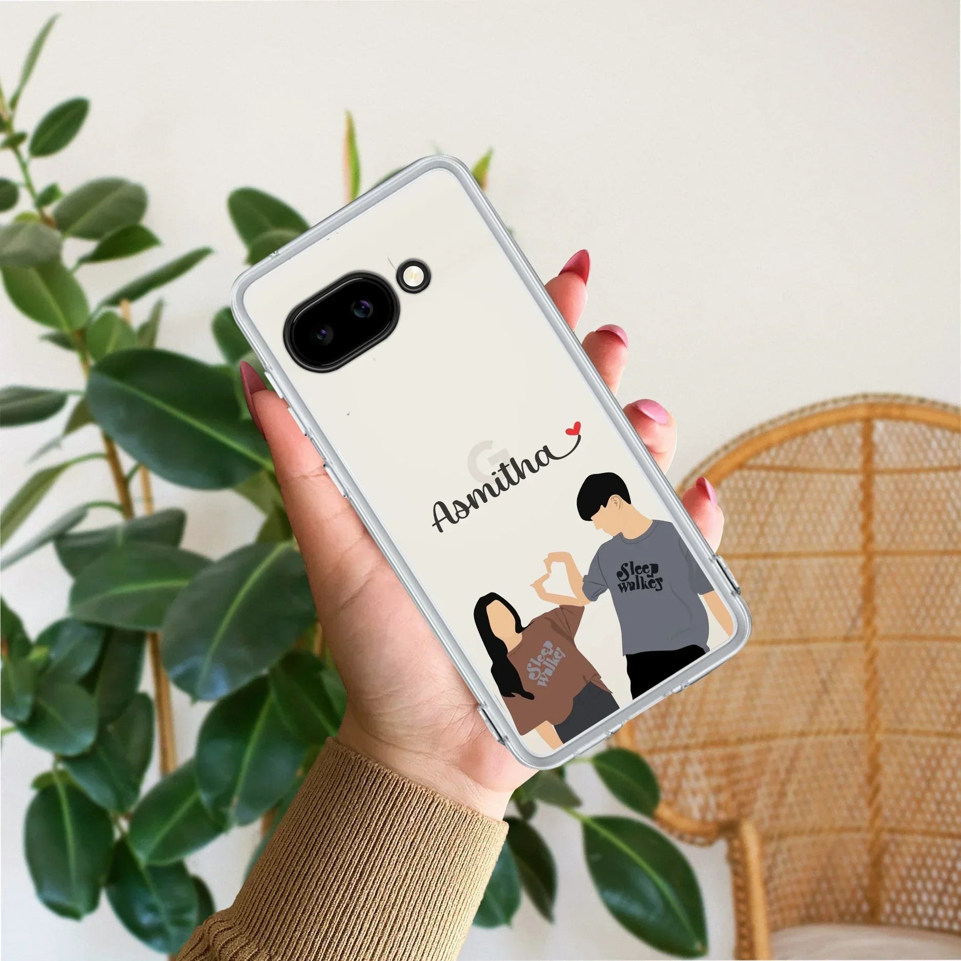 Dreamy Duo Customize Transparent Silicon Case For Google Pixel 9a 5G