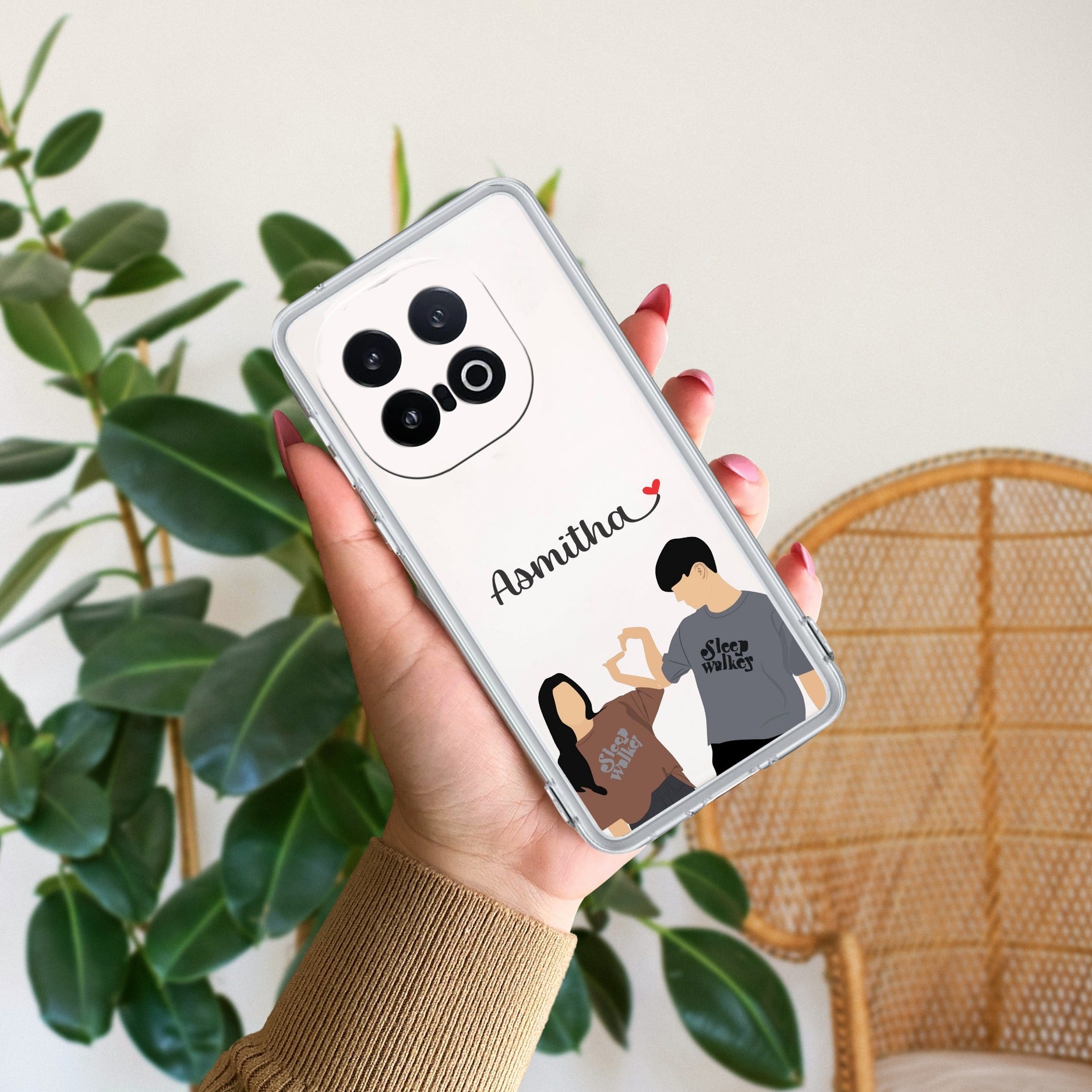 Dreamy Duo Customize Transparent Silicon Case For iQOO - ShopOnCliQ